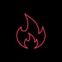 Neon Fire Flat Symbol Icon. Design Element vector