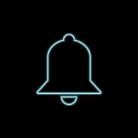 Neon Bell Simple Icon On White Background. vector