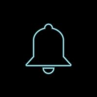 Neon Bell Simple Icon On White Background. vector