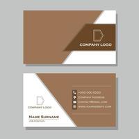 Business card with abstract white and brown shapes vector