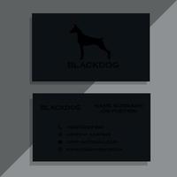 Black business card with black dog design vector