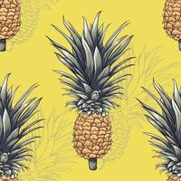 Seamless pattern Pineapple fruit abstract background. vector