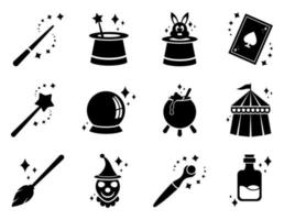 Magic icon set - vector illustration .