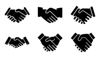 Handshake icon set - vector illustration .