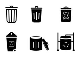 Trash garbage icon set - vector illustration .