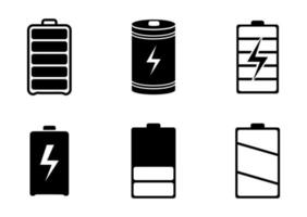 conjunto de iconos de batería - ilustración vectorial. vector