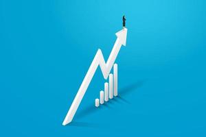 Businesswoman stand on graph arrow and progress growth. vector