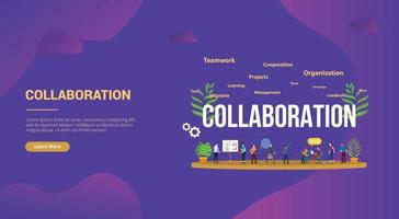 collaboration business concept with team people working together vector