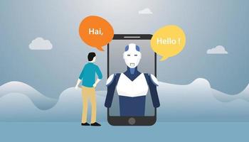 chatbot tecnología inteligencia artificial robot chat conversación vector