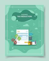 tax deduction or reduction for template of banners, flyer vector