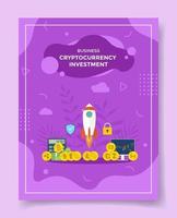 cryptocurrency growth expand for template of banners vector