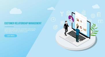 crm isometric customer relationship management concept vector