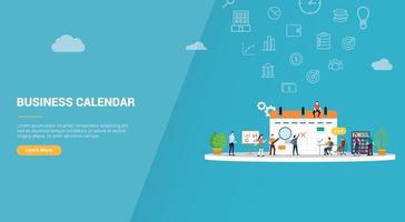 concepto de calendario empresarial para plantilla de sitio web vector