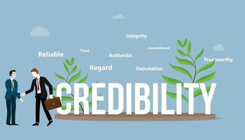 credibility business personal concept with big text vector