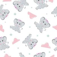 elephant cute smile pattern with seamless style and modern vector