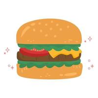 ilustración de icono de dibujos animados de hamburguesa de queso
