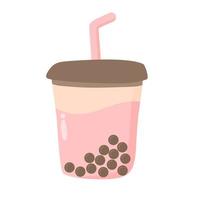 Hand drawn bubble tea flavors vector