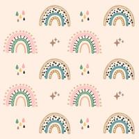 Hand drawn rainbow pattern design vector