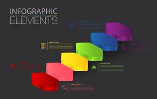 intensificar el concepto de éxito empresarial. vector de infografía de escalera