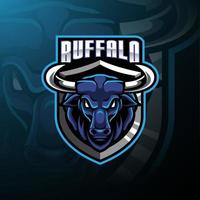 Buffalo head mascot logo design vector