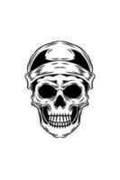 skull in beanie hat with flags, illustration for t-shirt, sticker