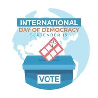 International democracy day there is a voting box and world vector