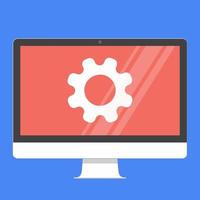 Modern electronic device - flat design monitor or All-in-one-PC vector