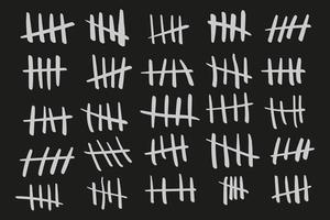 White tally marks set vector