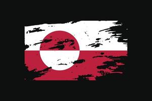 Grunge Style Flag of the Greenland. Vector illustration.