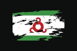 Grunge Style Flag of the Ingushetia. Vector illustration.