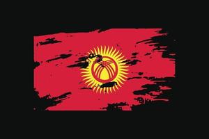 Bandera de estilo grunge de Kirguistán. ilustración vectorial. vector