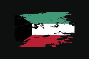 Bandera de estilo grunge de Kuwait. ilustración vectorial. vector