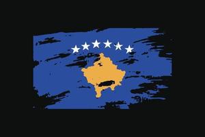 bandera de estilo grunge de kosovo. ilustración vectorial. vector