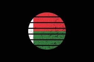 Grunge Style Flag of the Madagascar. Vector illustration.