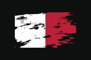 Grunge Style Flag of the Malta. Vector illustration.