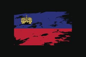 Grunge Style Flag of the Liechtenstein. Vector illustration.