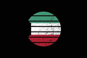 Grunge Style Flag of the Kuwait. Vector illustration.