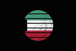 Grunge Style Flag of the Kuwait. Vector illustration.