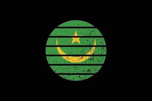 Grunge Style Flag of the Mauritania. Vector illustration.