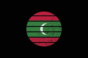 Grunge Style Flag of the Maldives. Vector illustration.