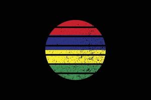 Bandera de estilo grunge de Mauricio. ilustración vectorial. vector