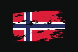 Grunge Style Flag of the Norway. Vector illustration.