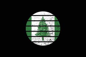 Grunge Style Flag of the Norfolk Island. Vector illustration.