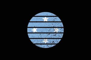 Grunge Style Flag of the Micronesia. Vector illustration.