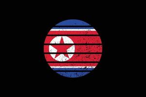 Grunge Style Flag of the North Korea. Vector illustration.