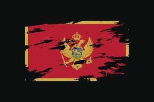 Grunge Style Flag of the Montenegro. Vector illustration.