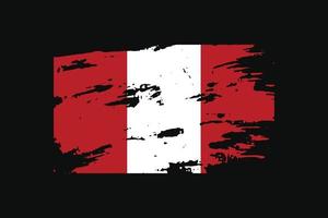 Grunge Style Flag of the Peru. Vector illustration.