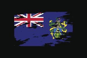 Grunge Style Flag of the Pitcairn Islands. Vector illustration.