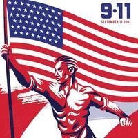 ilustración de fondo del día del patriota de la bandera americana 9.11 vector