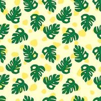 Vector summer tropical jungle monstera pattern